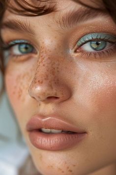 Makeup For Soft Summer, Casual Eyeshadow, Soft Summer Makeup Looks, Light Blue Eyeshadow Looks, Midsummer Makeup, Light Blue Eye Makeup, Ethereal Makeup Looks, Light Blue Makeup Looks, Light Blue Makeup