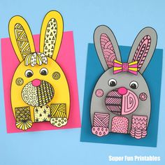 paper bunny and rabbit craft for kids to make