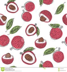 seamless pattern with raspberries and leaves on white background stock photo - image