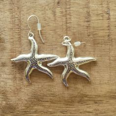 Silver Dangle Starfish Earrings. Never Worn. About The Size Of A Quarter As Shown In Picture. Picture Jewelry, Starfish Earrings, Earrings Color, Earrings Silver, Starfish, Jewelry Earrings, Women Jewelry, Drop Earrings, Silver