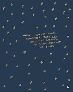 the words written in gold on a dark blue background with small stars above it and below them