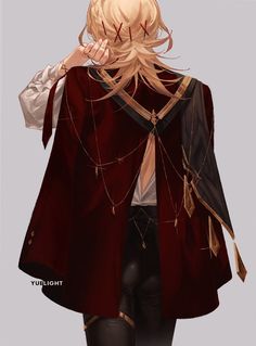 an anime character with blonde hair wearing a cape