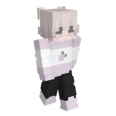 an image of a minecraft character in white and black