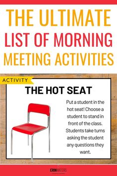 the ultimate list of morning meeting activities for kids to learn how to set up and use