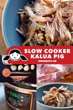 slow cooker kalua pig recipe in the instant pot with instructions to make it