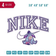 the nike logo is shown in purple and blue on a white background with an image of a