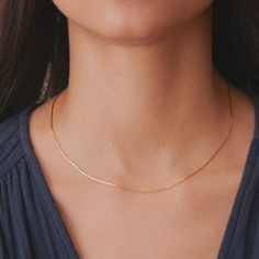 14k Gold Micro Mini Venice Necklace – gorjana 14k Gold Filled Chain Necklace, Rose Gold Box Chain Jewelry For Everyday, Fine Jewelry Box Chain, Timeless Everyday Snake Chain Jewelry, Everyday Rose Gold Box Chain Jewelry, Everyday Fine Jewelry Box Chain, Classic 14k Gold-filled Clavicle Chain Jewelry, Delicate Box Chain Jewelry For Everyday, Minimalist Recycled Gold Box Chain Jewelry