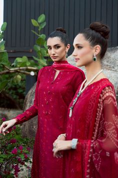 Brand: Saira RizwanProduct Code: SRLL2-24-02 SophiaCollection: Saira Rizwan Unstitched Luxury Lawn Vol-02 Summer CollectionFabric: Lawn DESIGN DETAILS: Dyed and embroidered lawn shirt front 1.1 yards (3panels) Dyed lawn back 1 yard Dyed lawn sleeves 0.6 yard Digital printed chiffon dupatta 2.7 yards Dyed cambric trousers 2.2 yards Accessories: Embroidered organza front border 2.5 yards Embroidered organza front border 0.9 yard Embroidered organza sleeve border 1.1 yards DISCLAIMER:* Lining, Lace Designer Eid Suits With Chikankari Embroidery, Formal Lawn Suit With Zari Work, Designer Chikankari Suits For Eid, Unstitched Bollywood Suits For Eid, Red Lawn Suit With Chikankari Embroidery, Formal Unstitched Sets With Chikankari Embroidery, Traditional Suits With Chikankari Embroidery For Eid, Formal Unstitched Salwar Kameez, Elegant Red Unstitched Suit With Chikankari Embroidery