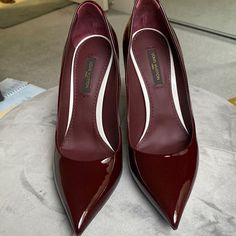 Brand New Authentic Louis Vuitton Shoes. 4 Inches Heels Size. No Box Included With Purchase.No Dust Bag. In Burgundy Color.Some Scratched At Bottom Of Both Shoes It’s Because When I Tried It On. Lv Heels, Louis Vuitton Heels, Classic Fits, Louis Vuitton Shoes Heels, Louis Vuitton Shoes, Swarovski Jewelry, 4 Inch Heels, Shoes Color, Pretty Shoes