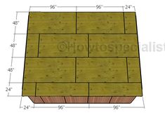 the top section of a wooden box is shown with measurements and measurements for each piece