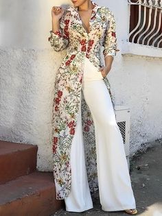 Women Floral Summer Vacation No Elasticity Daily Regular Fit Long H-Line Ultra lightweight Blouses Chique Outfits, Hijab Styles, Stil Inspiration, Ținută Casual, Mode Hijab, Kebaya, Mode Outfits, Outfits Casuales, Look Fashion