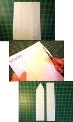 the cut out paper is being used to make an origami house