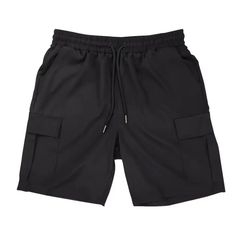 Men's Classic Xl Solid Black Color Multi-Pocket Shorts Black Utility Shorts With Multiple Pockets, Solid Color Cargo Shorts With Pockets For Streetwear, Solid Cargo Shorts With Pockets For Streetwear, Black Utility Shorts With Hip Pockets, Black Cargo Pants With Multiple Pockets For Summer, Casual Black Shorts With Patch Pockets, Black Cargo Shorts With Pockets For Summer, Black Cargo Pants With Pockets For Summer, Black Cargo Shorts With Hip Pockets For Streetwear