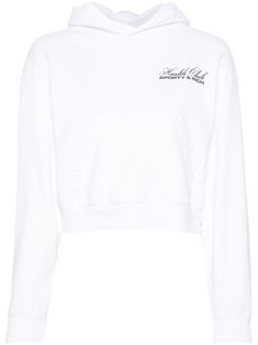 white cotton jersey texture logo print at the chest classic hood long sleeves ribbed cuffs and hem front pouch pocket straight hem Texture Logo, Sporty And Rich, Type Of Pants, Airport Style, Cotton Hoodie, White Hoodie, White Sweatshirt, Hoodie Top, Colorful Hoodies