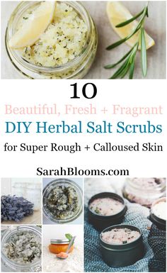 These 10 DIY Herbal Salt Scrubs will make even your roughest skin super smooth + moisturized! Herbal Salt, Diy Scrubs, Salt Scrubs, Herbal Health, Lip Scrub Homemade