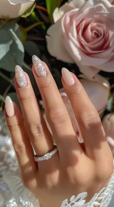 60+ Beautiful Elegant Bridal Nail Designs For 2024 Bridal Nails Wedding Coffin Shape, Nail Ideas For Indian Wedding, Cute Bridal Nails, Wedding Nailart Bride, Square Wedding Nails For Bride, Bride Nails 2024 Trends, Bride Nails 2024, Wedding Nails Almond Shape Bride, Nail Designs For Engagement