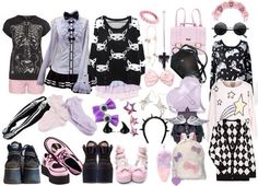 Love! Pastel Goth Outfit Ideas, Casual Pastel Goth, Space Goth, Neo Twewy, Punk Pastel, Casual Kawaii, Bubble Goth, Pastel Punk, Goth Kawaii