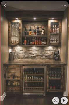 an image of a home bar in the basement