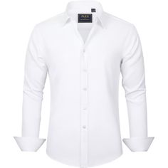 The Long Sleeve Dress Shirt Is Made Of Stretch Fabric,Makes You Move Body Easier;Soft And Comfortable With Good Breathability The Combination Of High-Quality Fabrics And Special Technology Makes The Solid Dress Shirt Not Easy To Wrinkle, Easy To Care.The Classic Spread Collar Easily Matches With A Tie Or Bow Tie Business/Wedding/Party/Dating, Whether For Formal Occasions Or Daily Casual, This Mens Dress Shirt Is A Perfect Choice; It Is Also An Ideal Gift For Family, Lovers And Friends Fitted Wrinkle-resistant Tops For Office, Elegant Long Sleeve Wrinkle-resistant Tops, Fitted Collared Top With Wrinkle-resistant Fabric, Wrinkle-resistant Long Sleeve Business Casual Tops, Long Sleeve Wrinkle-resistant Tops For Business Casual, Wrinkle-resistant Long Sleeve Tops For Business Casual, Wrinkle-resistant Long Sleeve Relaxed Fit Shirt, Casual Fitted Wrinkle-resistant Shirt, Casual Fitted Wrinkle-resistant Top