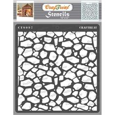 the crafter's workshop stencils stone pattern cutout is shown in black and white