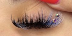 Lash Extensions Glitter, Cute Eyelash Extensions, Eyelash Extensions With Color, Fantasy Lashes, Red Eyelashes, Birthday Lashes, Lash Decals