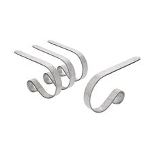 three metal hooks on a white background