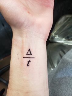 a person with a tattoo on their wrist has an arrow in the middle of it