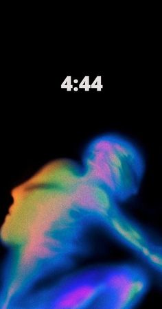 a blurry image of a person with the number four 4 - 4 - 4