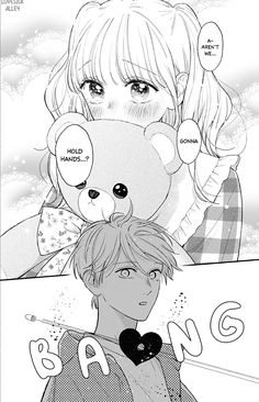 an anime character holding a teddy bear in front of his face and the caption reads,