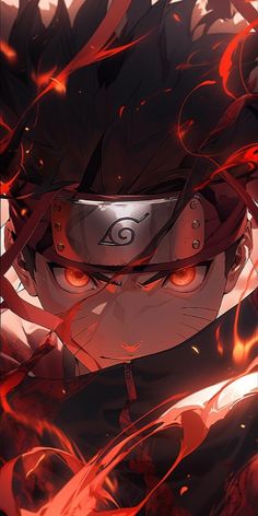 An Anime, Anime Character, Black Hair, Naruto, Red, Hair, Anime, Black, Art