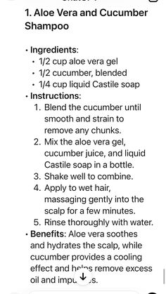 Homemade Recipe Idea for Scalp Detox Shampoo Scalp Detox Diy, Shampoo Ingredients, Liquid Castile Soap, Detox Shampoo, Homemade Hair, Cucumber Juice, Homemade Hair Products