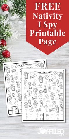 the free nativity printable page for kids to use on their christmas tree ornaments