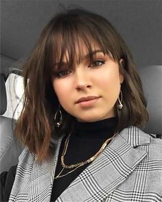 Cute Medium Length Hairstyles, Haircuts Ideas, Styles Hairstyles, Trending Hairstyles, Short Hair With Bangs, Bob Haircuts, Haircuts With Bangs, Grunge Hair, Brown Hair Colors