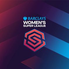 the barclys women's super league logo on a purple and blue background