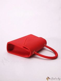 BirdinBag - Litchi Embossed Red Flap Mini Square Bag - Fashionably Compact Red Rectangular Phone Bag With Card Slots, Rectangular Red Phone Bag With Card Slots, Evening Crossbody Bag With Card Slots, Red Rectangular Phone Bag With Detachable Strap, Red Shoulder Bag With Card Slots, Red Clutch Box Bag For Daily Use, Red Coin Purse Clutch For Daily Use, Red Crossbody Bag With Card Slots, Trendy Shopping Bag With Card Slots