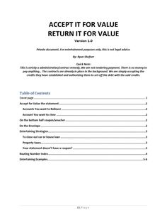 a document with the words accept it for value return it for value written on it