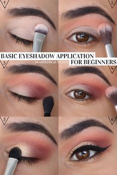 step by step instructions on how to use the makeup brush for eyeshadow application