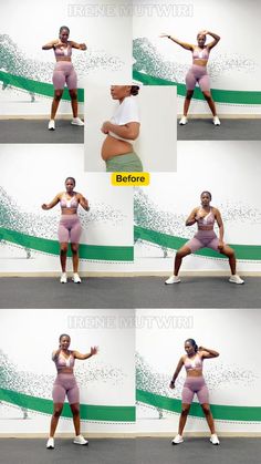 a series of photos showing how to do squats