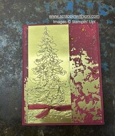 Season of Elegance Christmas Card | Scrappin with Joni Su Season Of Elegance Dsp, Season Of Elegance Stampin Up Cards, Painted Trees, Letter Sign, Holiday Catalog, Paper Pumpkin, Christmas 2024, Homemade Christmas