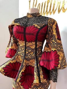 Latest Blouse Styles, Unique Ankara Styles, Ankara Skirt And Blouse, African Fabric Dress, African Print Tops, Best African Dresses, African Fashion Skirts, Latest Ankara