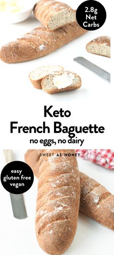 the cover of keto french baguette no eggs, no dairy