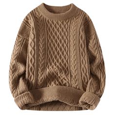 Shop at Drestiny for trendy retro knitted brown pullover sweaters for men. Free shipping and tax covered by us! Save up to 50% off. Mens Winter Sweaters, Pullover Sweater Men, Retro Sweater, Estilo Chic, Knit Sleeve, Round Neck Sweaters, Knitwear Men, Men Vintage, Men's Knit