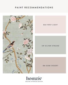 the color scheme for paint combinations with flowers and birds