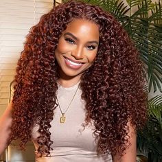 Curly Weave Hairstyles, Curly Human Hair Wig, Colored Wigs, Cap Hair, Reddish Brown, Hd Lace, Baby Hair, Lace Frontal Wig, Remy Human Hair