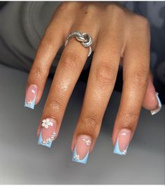 Short Ombre Acrylic Nails, Nails Designs Short, Hello Nails, Blue Acrylic Nails, Ombre Acrylic Nails, Girly Acrylic Nails, French Tip Acrylic Nails, Work Nails, Glow Nails