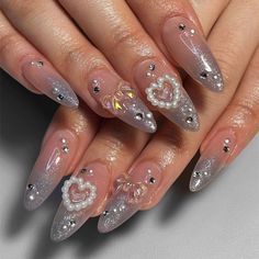 FREE SHIPPING ON ORDERS $9.95+ Buy 3 Get 1 More Free CODE: 4YOU Buy 5 Get 5 More Free CODE: 5FREE Asian Nails, Pretty Gel Nails, Pearl Nails, Soft Nails, Gem Nails, Kawaii Nails, Stick On Nails, Dream Nails, Nail Accessories