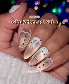 Christmas Star Nails, Grinch Nail Designs, Chrome Christmas Nails, Christmas Light Nails, Gingerbread Nails, Character Nail Art, Burgundy Acrylic Nails, Artsy Nails, Western Nails