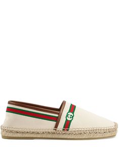 Step into style with these Gucci logo embroidered espadrilles. The perfect way to elevate any casual look with a touch of luxury and comfort. Made from 100% cotton, these espadrilles are both stylish and practical, making them the perfect addition to your summer wardrobe. Embroidered Gucci logo for a touch of luxury Comfortable and stylish Made from 100% cotton for a breathable and lightweight feel | Gucci Men's Logo Embroidered Espadrilles in Greggio | Size UK 8 | 645103F6LZ0 Designer Espadrilles, Gucci Clothing, Web Detail, Gucci Logo, Round Logo, Man Logo, Style Savvy, Bags Logo, Gucci Men