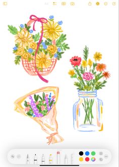 an image of flowers in vases on the app