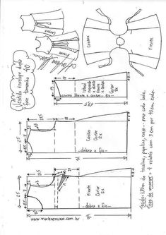 the pattern is shown with instructions for how to sew